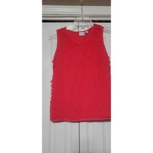 Women's medium petite NWT hot pink sleeveless blouse by Kim Rogers